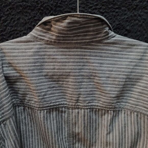 Liz & Me Womens Button Up Multi-Color Size 26/28 100% Cotton Striped Long Sleeve - Picture 12 of 12